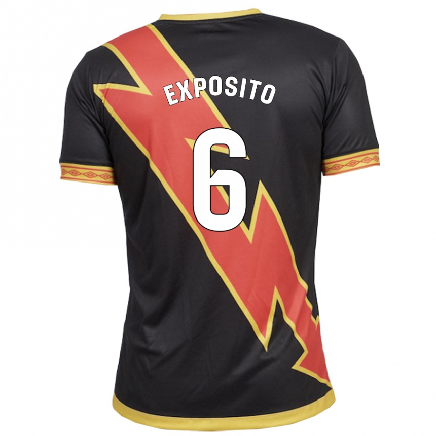 Niño Fútbol Camiseta Álvaro Expósito #6 Negro 2ª Equipación 2023/24