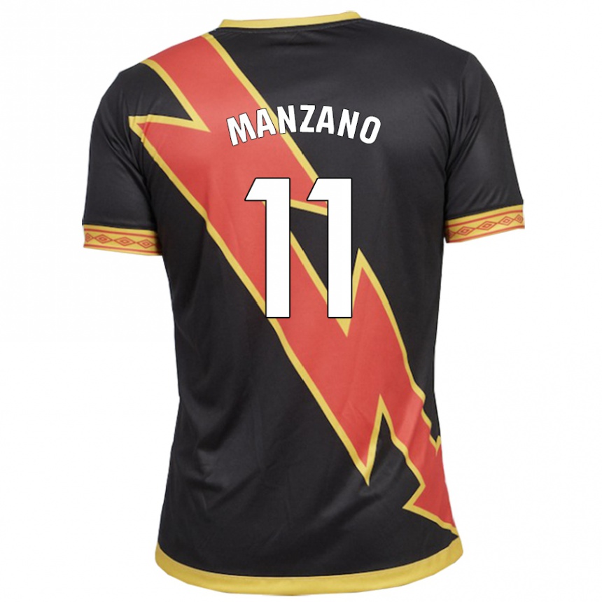 Niño Fútbol Camiseta Sergio Manzano #11 Negro 2ª Equipación 2023/24