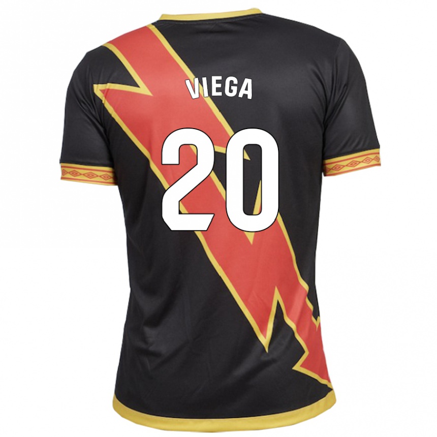 Niño Fútbol Camiseta David Viega #20 Negro 2ª Equipación 2023/24