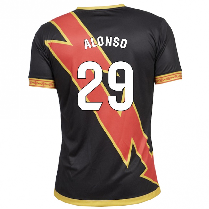 Niño Fútbol Camiseta Sergio Alonso #29 Negro 2ª Equipación 2023/24