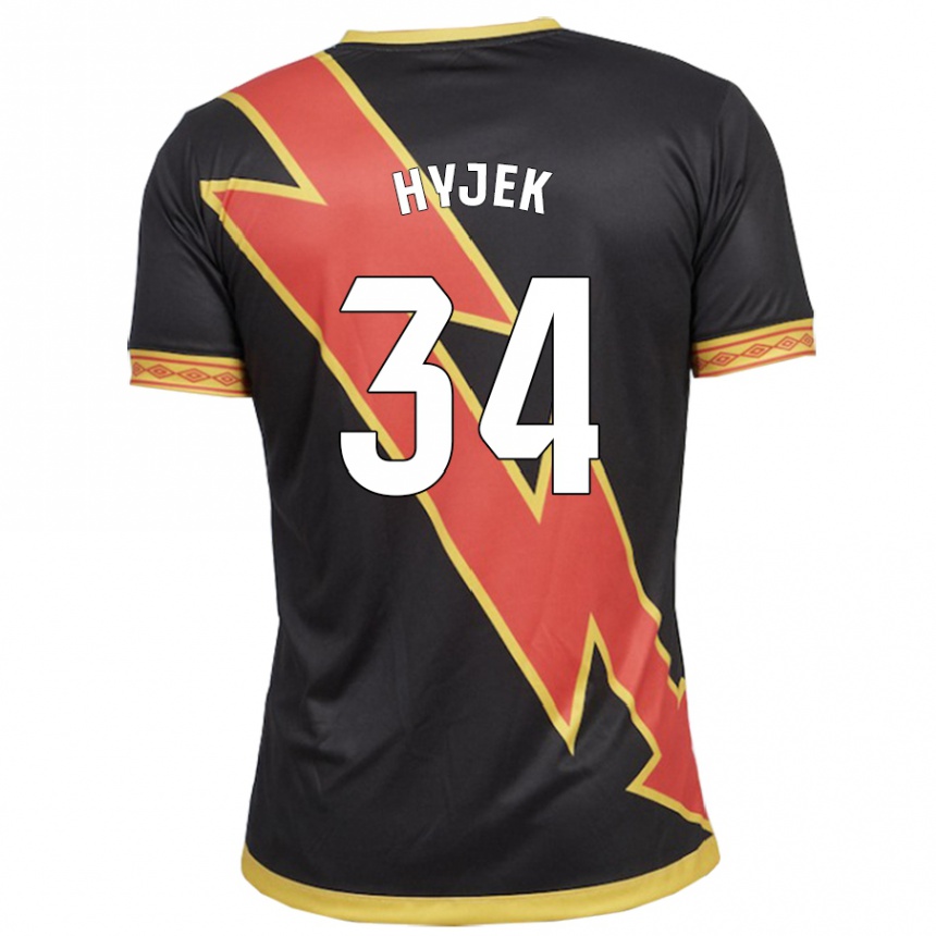 Niño Fútbol Camiseta David Hyjek #34 Negro 2ª Equipación 2023/24