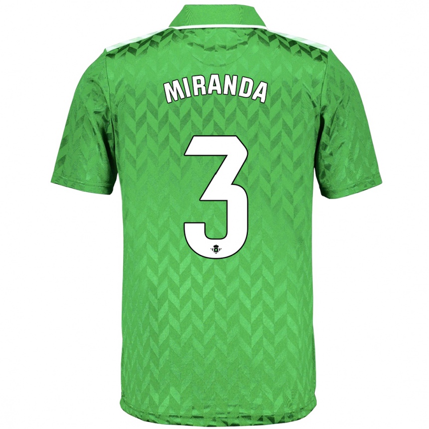 Niño Fútbol Camiseta Juan Miranda #3 Verde 2ª Equipación 2023/24