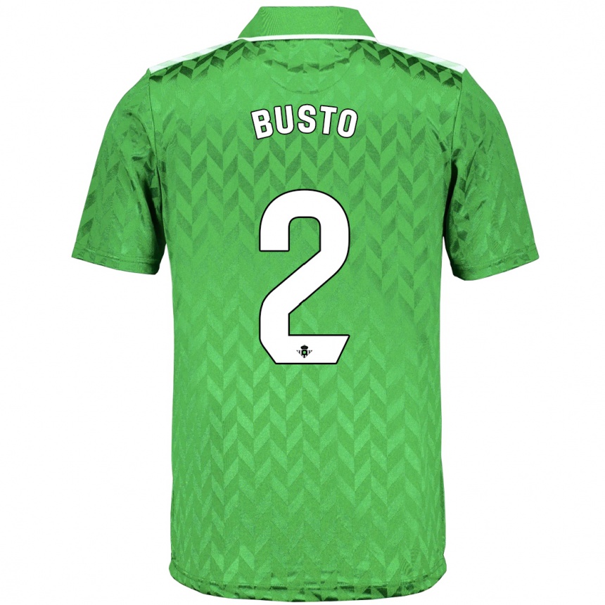 Niño Fútbol Camiseta Pablo Busto #2 Verde 2ª Equipación 2023/24