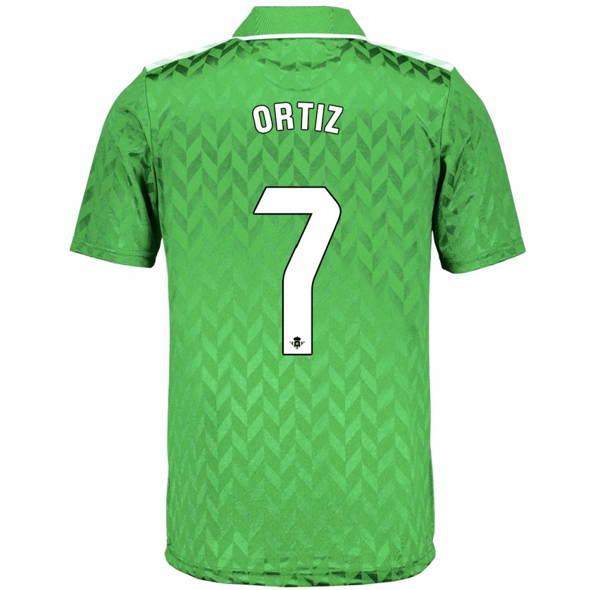 Niño Fútbol Camiseta Ángel Ortiz #7 Verde 2ª Equipación 2023/24