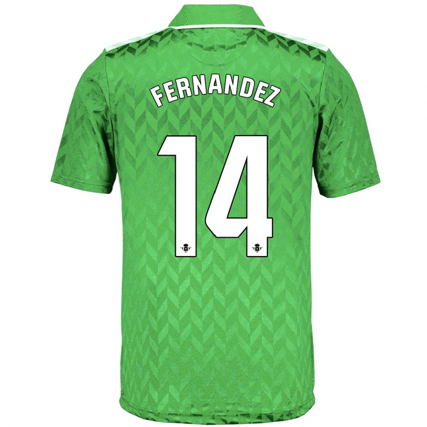 Niño Fútbol Camiseta Quique Fernández #14 Verde 2ª Equipación 2023/24