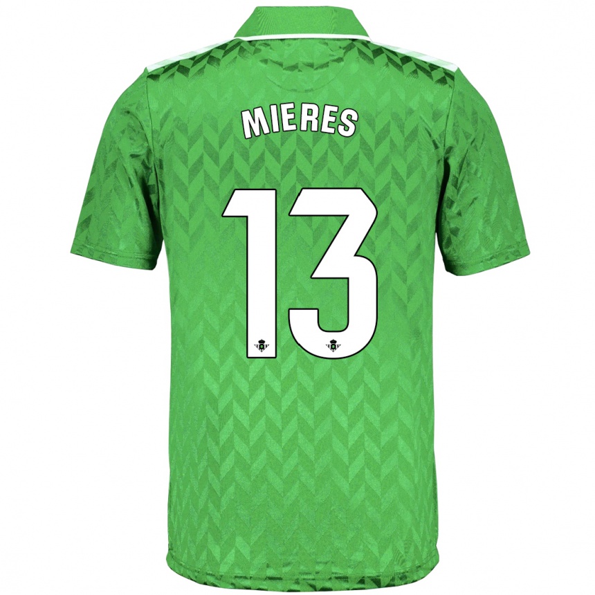 Niño Fútbol Camiseta Malena Mieres García #13 Verde 2ª Equipación 2023/24