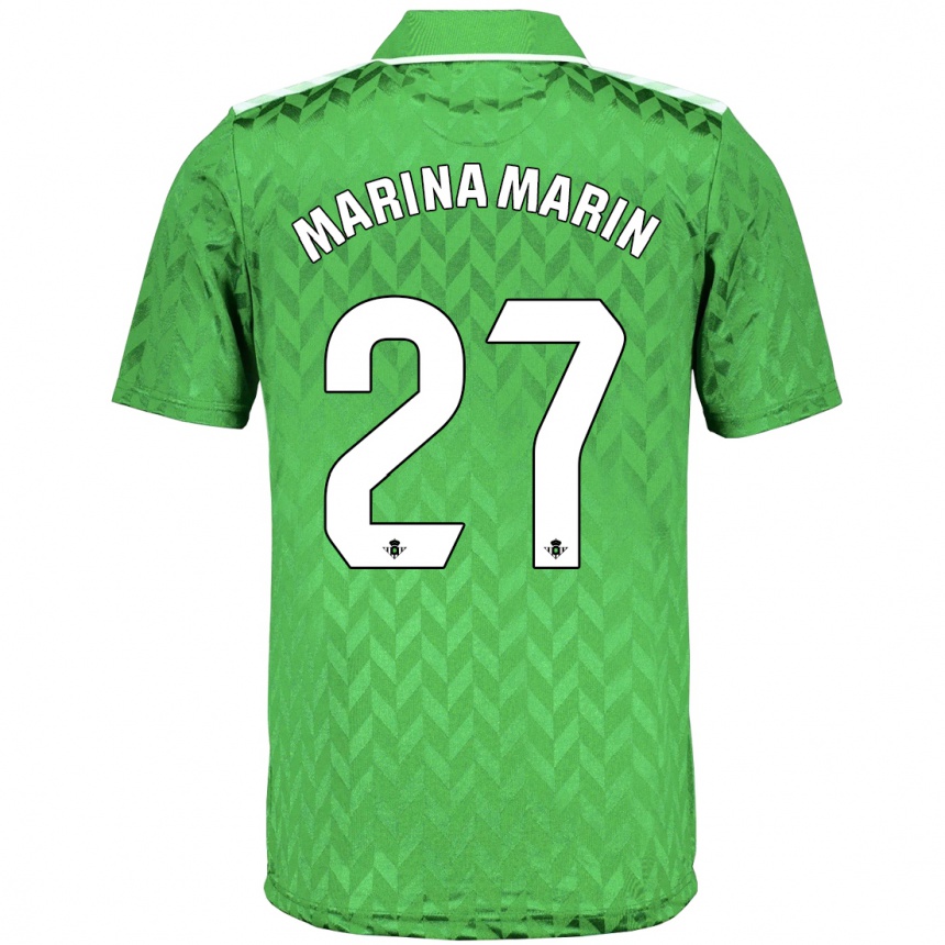 Niño Fútbol Camiseta Marina Marín #27 Verde 2ª Equipación 2023/24