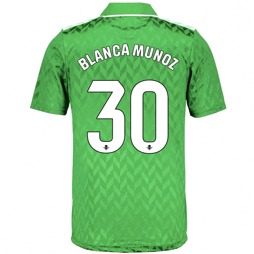 Niño Fútbol Camiseta Blanca Muñoz #30 Verde 2ª Equipación 2023/24