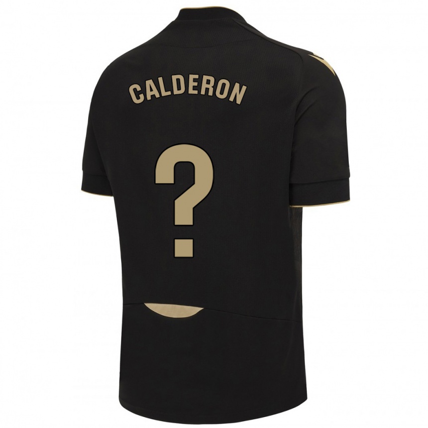 Niño Fútbol Camiseta Martín Calderón #0 Negro 2ª Equipación 2023/24