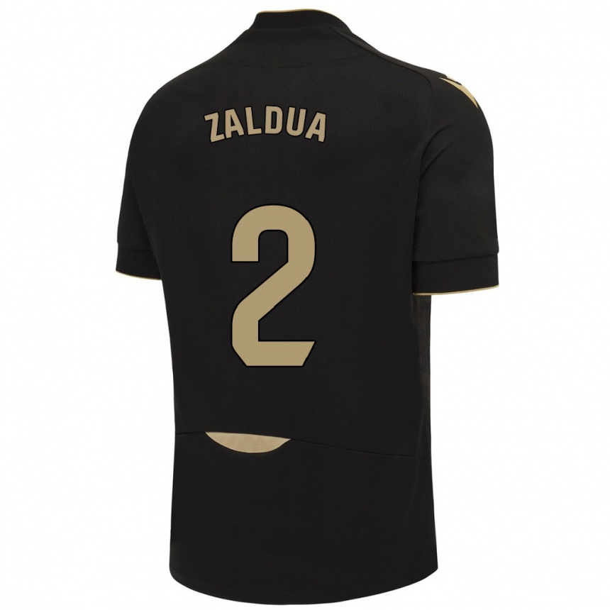 Niño Fútbol Camiseta Joseba Zaldua #2 Negro 2ª Equipación 2023/24