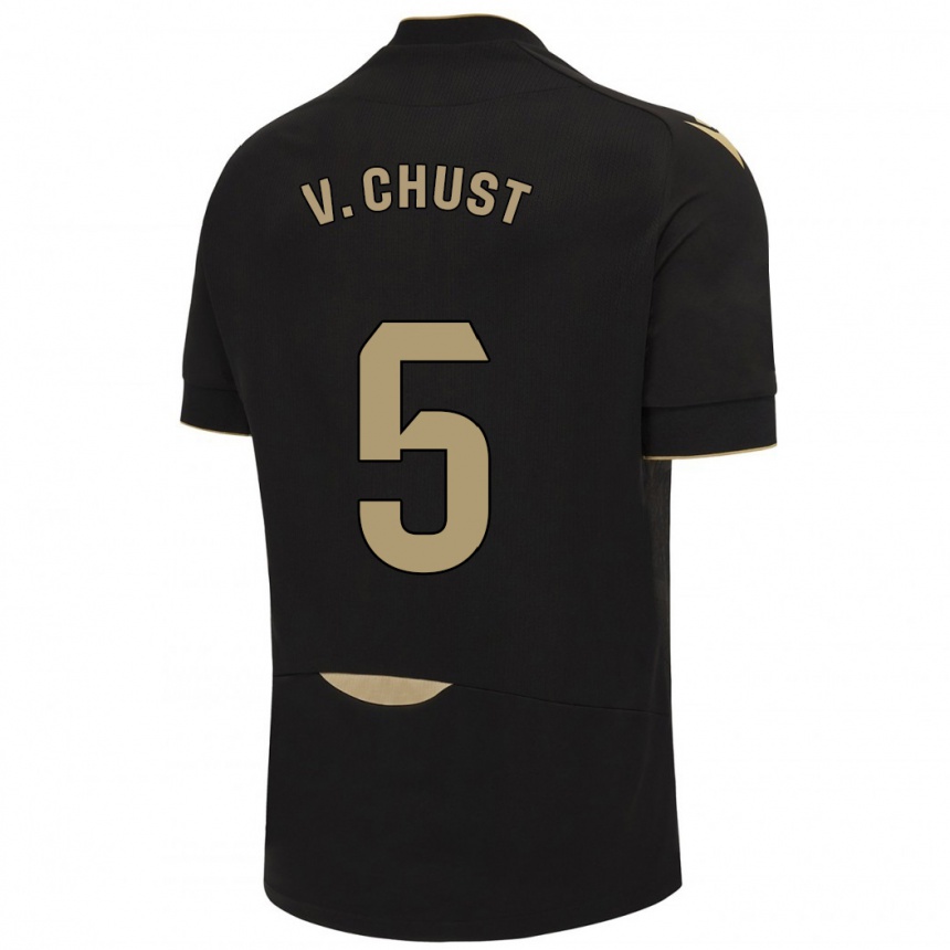 Niño Fútbol Camiseta Víctor Chust #5 Negro 2ª Equipación 2023/24