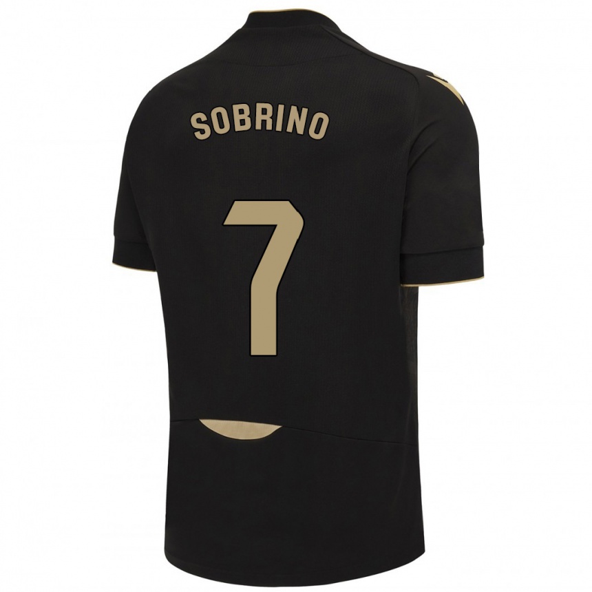 Niño Fútbol Camiseta Rubén Sobrino #7 Negro 2ª Equipación 2023/24