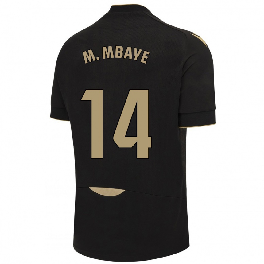 Niño Fútbol Camiseta Momo Mbaye #14 Negro 2ª Equipación 2023/24