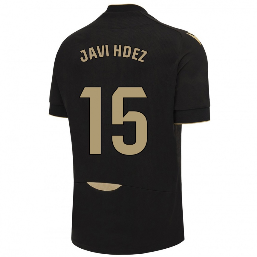 Niño Fútbol Camiseta Javi Hernández #15 Negro 2ª Equipación 2023/24