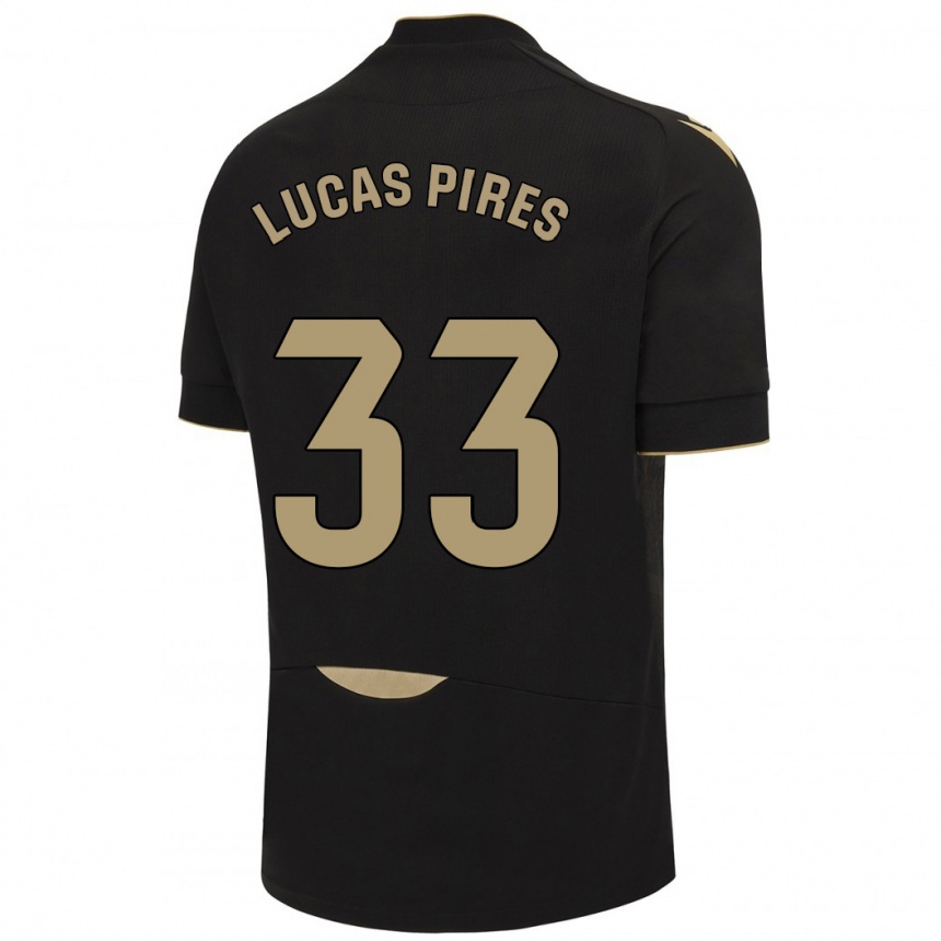 Niño Fútbol Camiseta Lucas Pires #33 Negro 2ª Equipación 2023/24