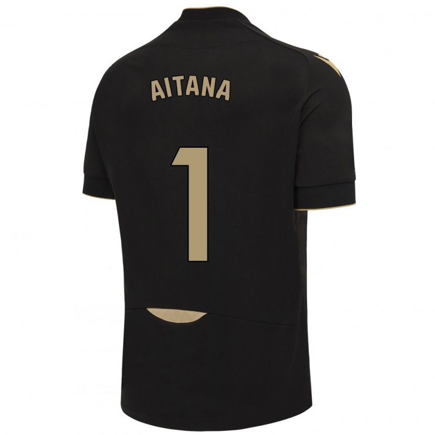 Niño Fútbol Camiseta Aitana #1 Negro 2ª Equipación 2023/24