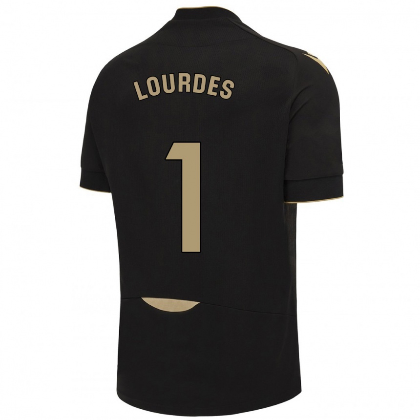 Niño Fútbol Camiseta Lourdes #1 Negro 2ª Equipación 2023/24