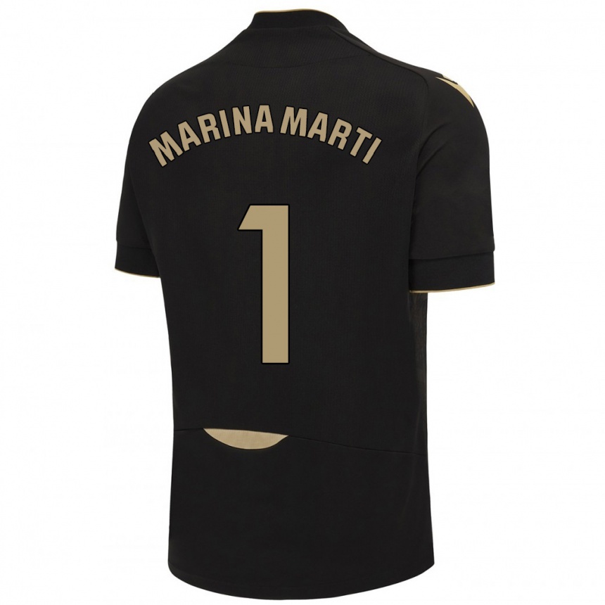 Niño Fútbol Camiseta Marina Martí #1 Negro 2ª Equipación 2023/24