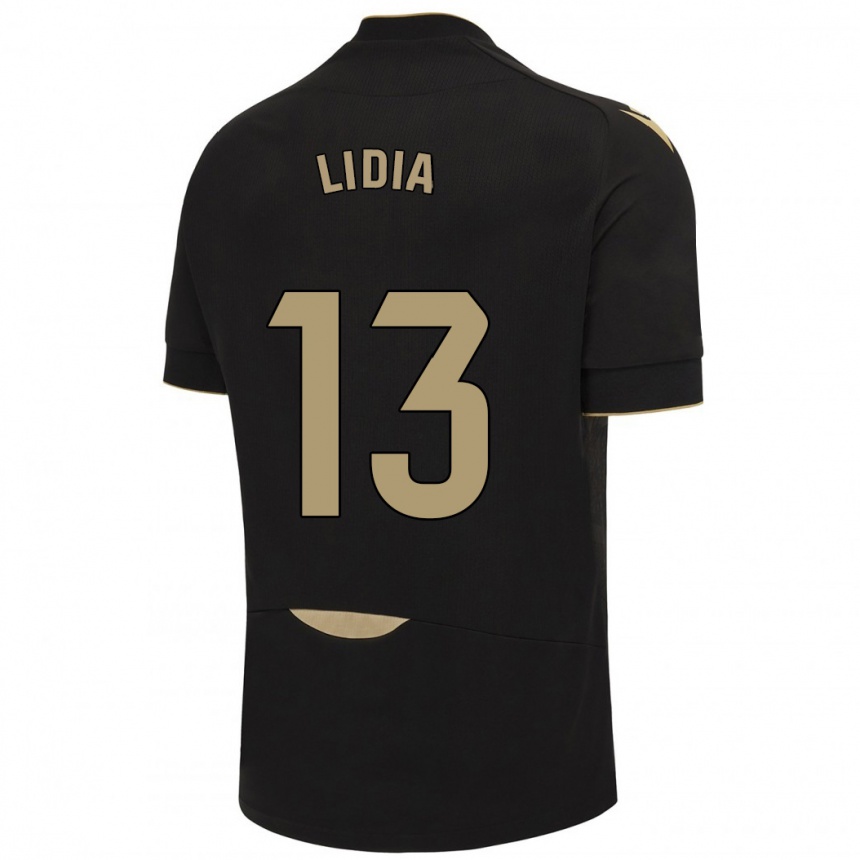 Niño Fútbol Camiseta Lidia Rincón García #13 Negro 2ª Equipación 2023/24