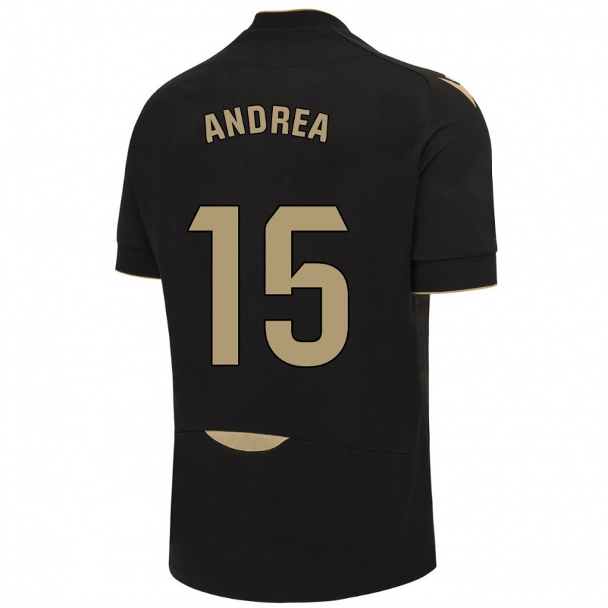 Niño Fútbol Camiseta Andrea Sánchez Moreno #15 Negro 2ª Equipación 2023/24