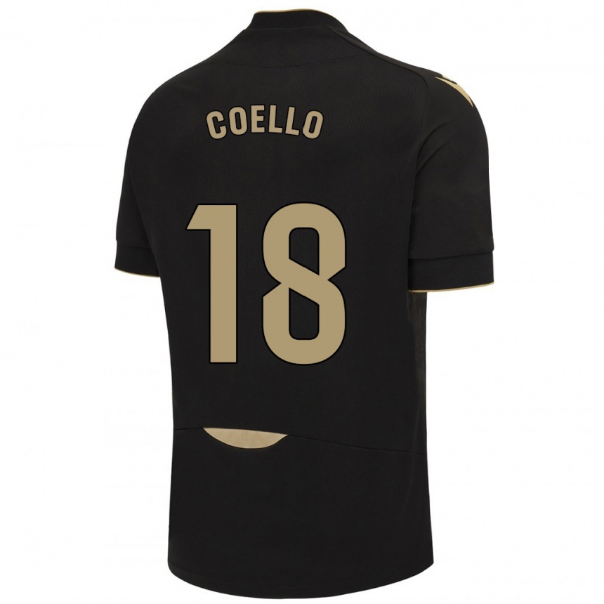 Niño Fútbol Camiseta María Del Carmen Coello Vidal #18 Negro 2ª Equipación 2023/24