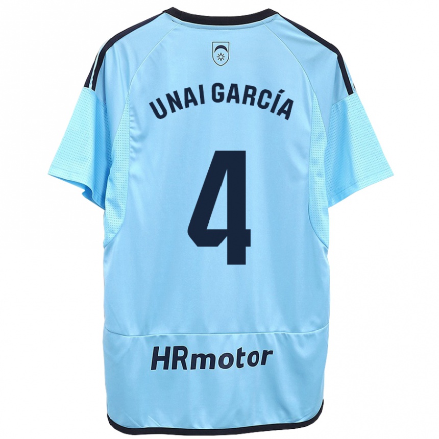 Niño Fútbol Camiseta Unai García #4 Azul 2ª Equipación 2023/24