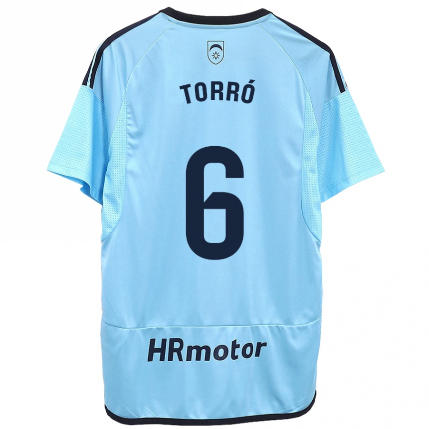 Niño Fútbol Camiseta Lucas Torró #6 Azul 2ª Equipación 2023/24