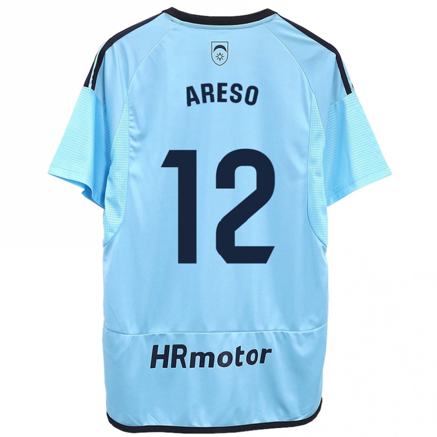 Niño Fútbol Camiseta Jesús Areso #12 Azul 2ª Equipación 2023/24