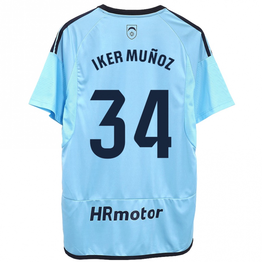 Niño Fútbol Camiseta Iker Muñoz #34 Azul 2ª Equipación 2023/24