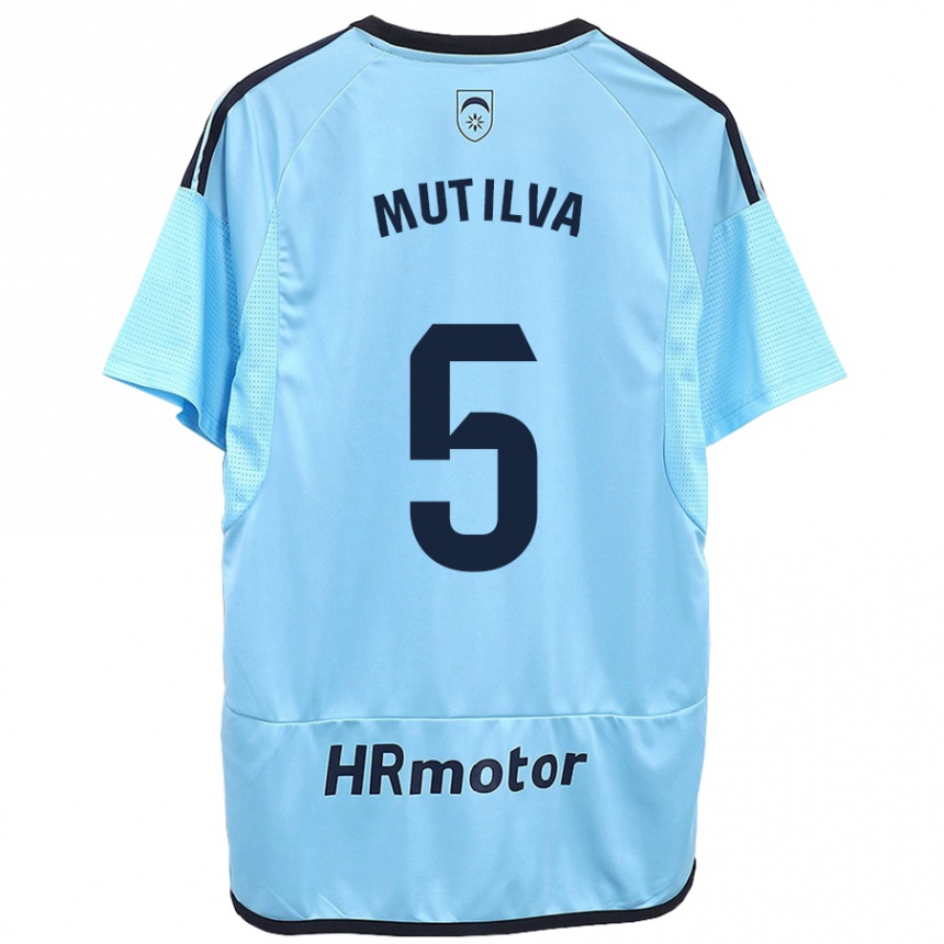 Niño Fútbol Camiseta Christian Mutilva #5 Azul 2ª Equipación 2023/24