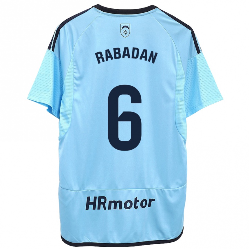 Niño Fútbol Camiseta David Rabadán #6 Azul 2ª Equipación 2023/24