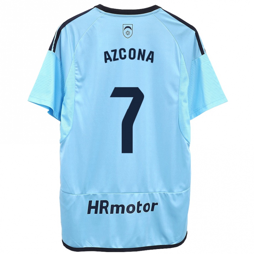 Niño Fútbol Camiseta Rubén Azcona #7 Azul 2ª Equipación 2023/24