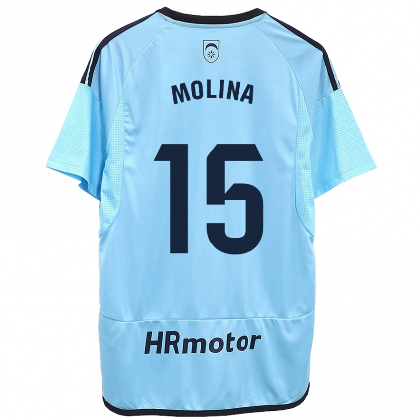 Niño Fútbol Camiseta Guillem Molina #15 Azul 2ª Equipación 2023/24