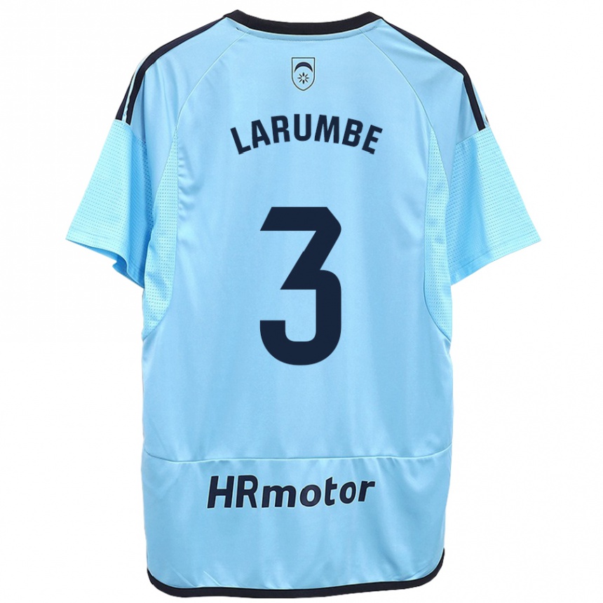 Niño Fútbol Camiseta Saioa Larumbe Beloqui #3 Azul 2ª Equipación 2023/24