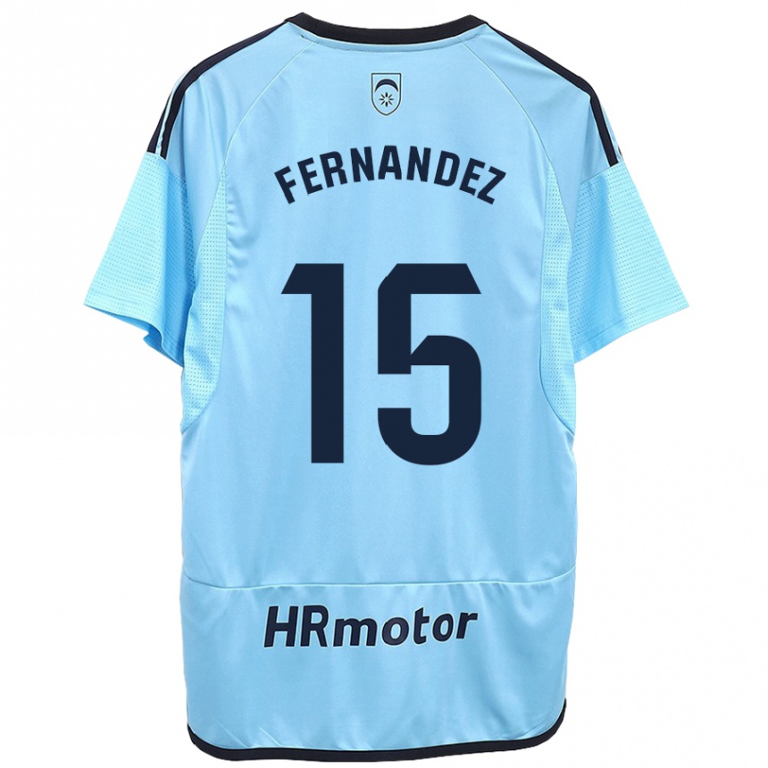 Niño Fútbol Camiseta Leyre Fernández Sánchez #15 Azul 2ª Equipación 2023/24