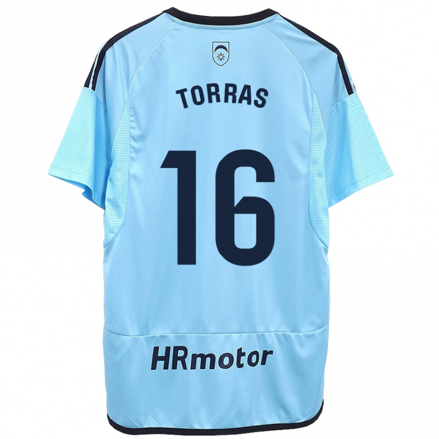 Niño Fútbol Camiseta Mar Torrás De Fortuny #16 Azul 2ª Equipación 2023/24