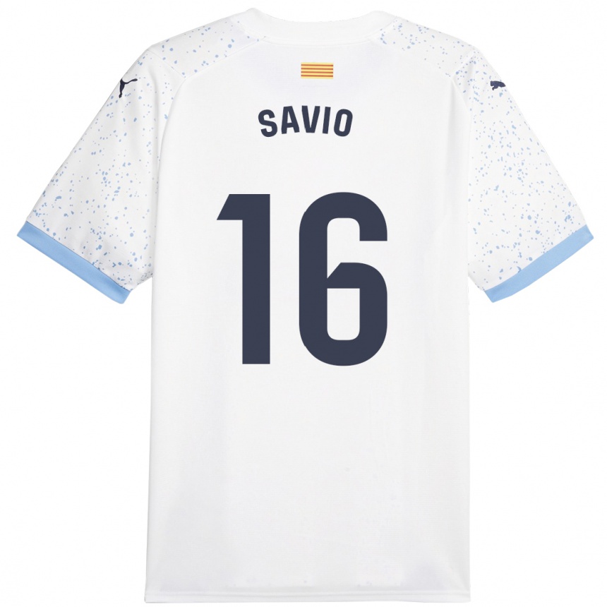 Niño Fútbol Camiseta Sávio #16 Blanco 2ª Equipación 2023/24