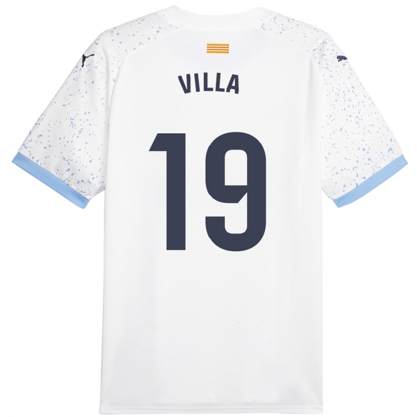 Niño Fútbol Camiseta Toni Villa #19 Blanco 2ª Equipación 2023/24