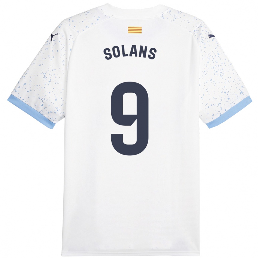 Niño Fútbol Camiseta Sergi Solans #9 Blanco 2ª Equipación 2023/24