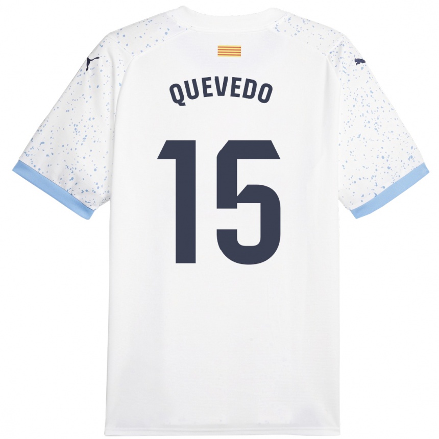 Niño Fútbol Camiseta Erik Quevedo #15 Blanco 2ª Equipación 2023/24