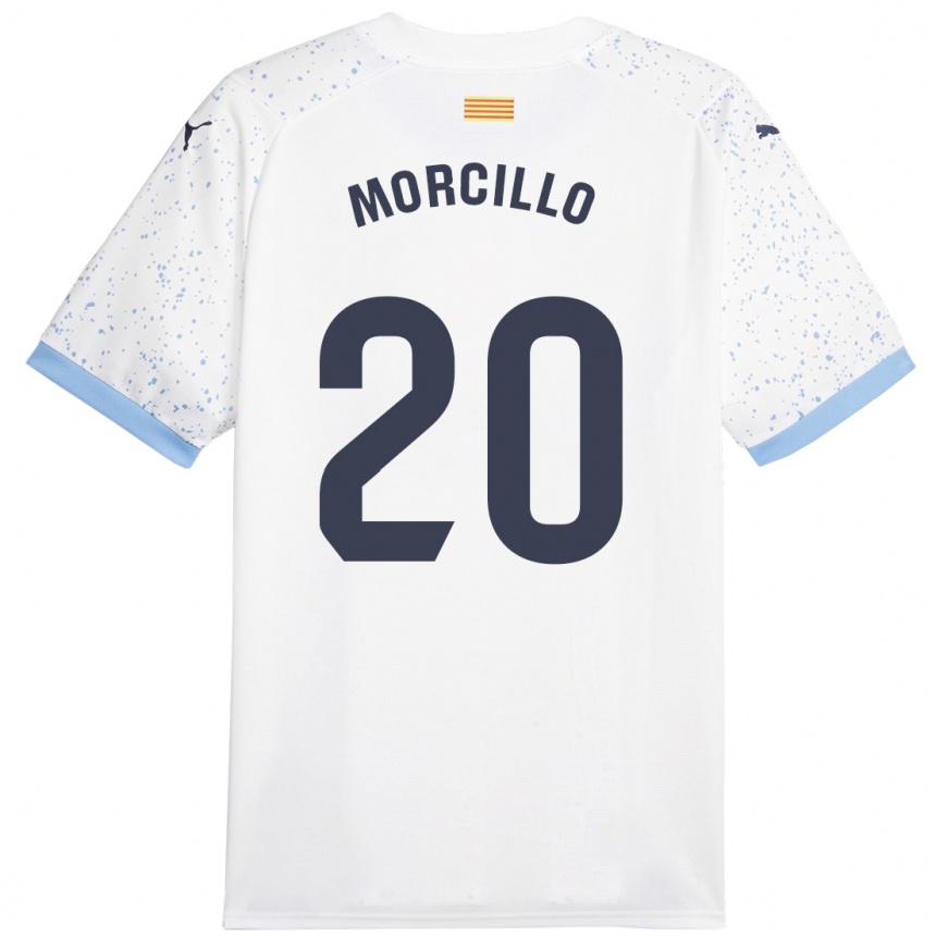 Niño Fútbol Camiseta Luis Morcillo #20 Blanco 2ª Equipación 2023/24