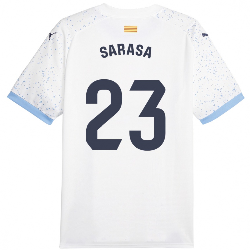 Niño Fútbol Camiseta Javier Sarasa #23 Blanco 2ª Equipación 2023/24