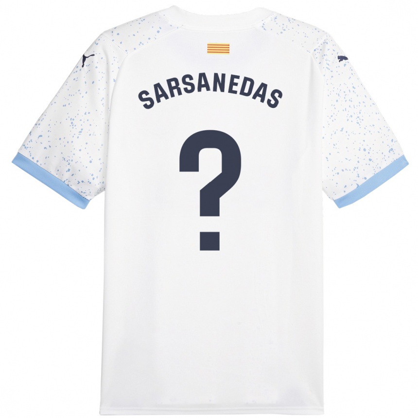 Niño Fútbol Camiseta Joao Sarsanedas #0 Blanco 2ª Equipación 2023/24