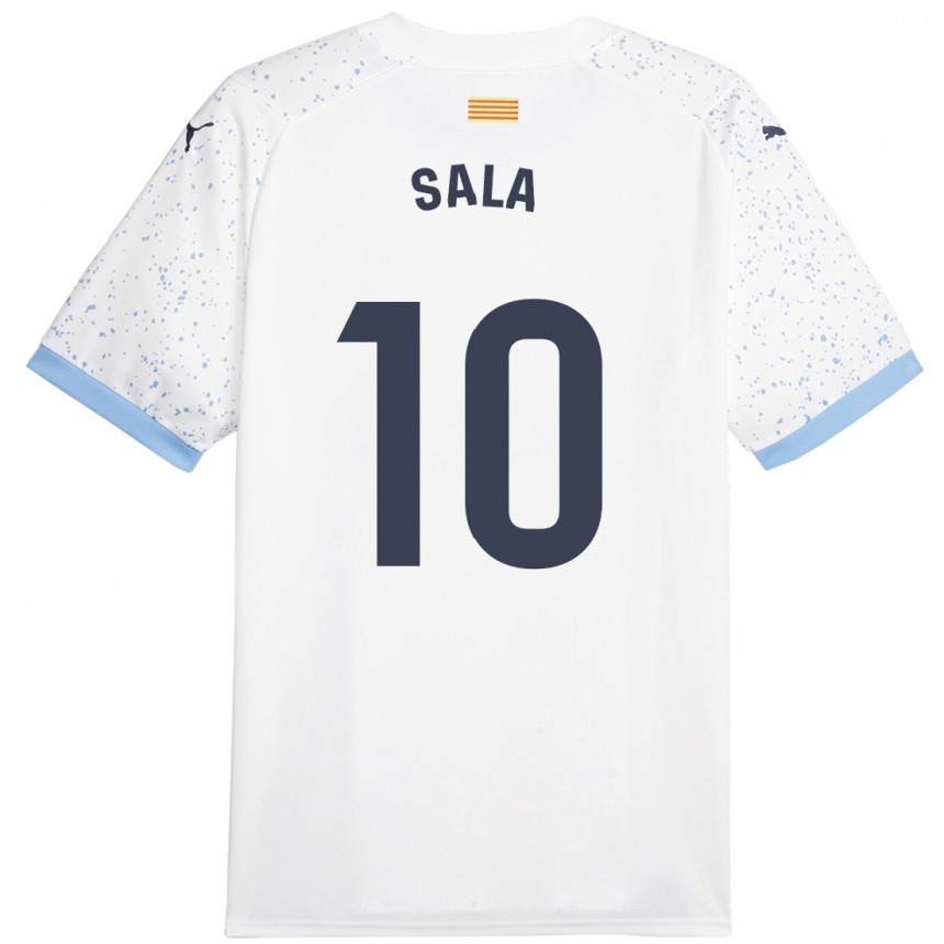 Niño Fútbol Camiseta Georgina Sala #10 Blanco 2ª Equipación 2023/24