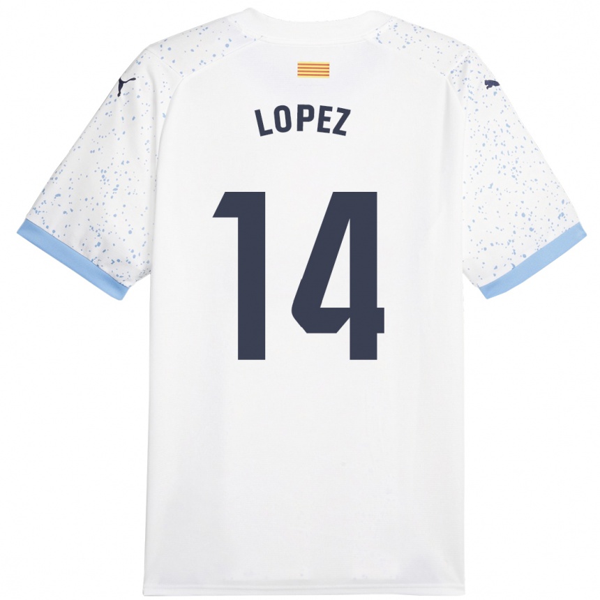 Niño Fútbol Camiseta Judith López #14 Blanco 2ª Equipación 2023/24