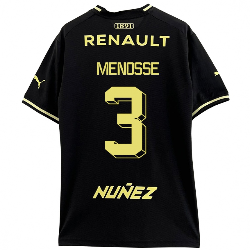 Niño Fútbol Camiseta Hernán Menosse #3 Negro 2ª Equipación 2023/24