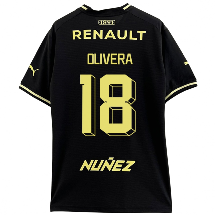 Niño Fútbol Camiseta Maximiliano Olivera #18 Negro 2ª Equipación 2023/24