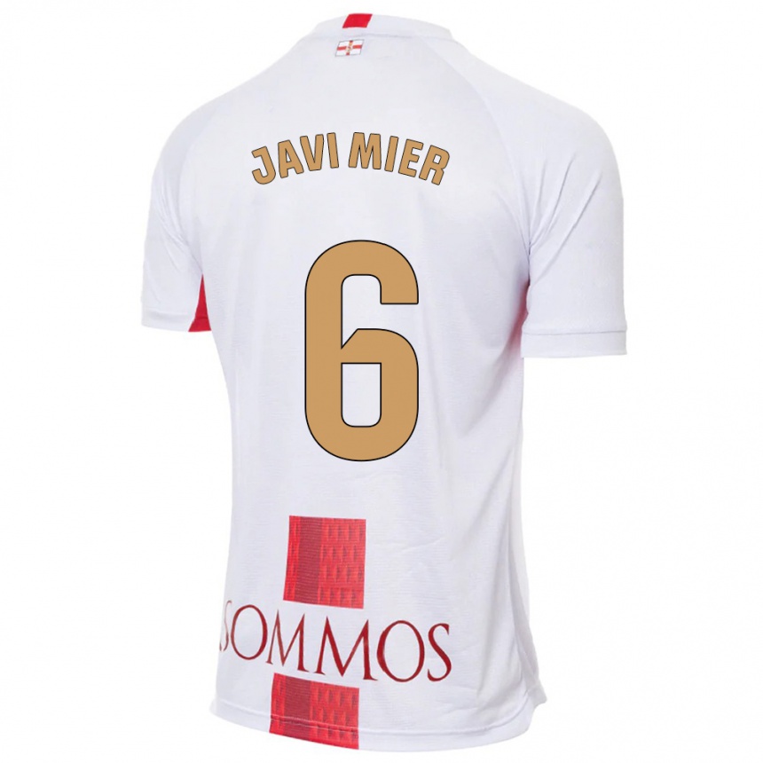 Niño Fútbol Camiseta Javi Mier #6 Blanco 2ª Equipación 2023/24