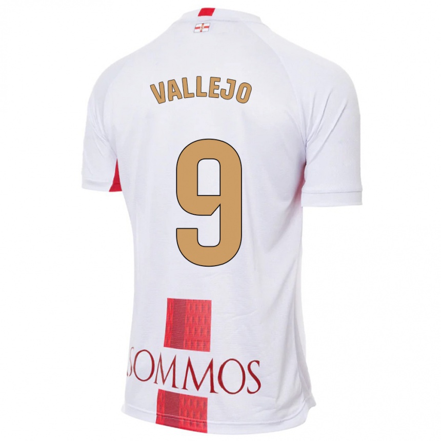 Niño Fútbol Camiseta Hugo Vallejo #9 Blanco 2ª Equipación 2023/24