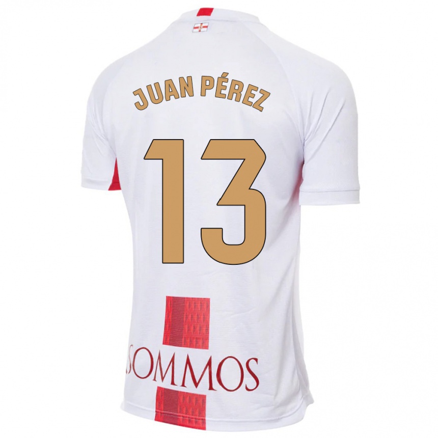 Niño Fútbol Camiseta Juan Pérez #13 Blanco 2ª Equipación 2023/24